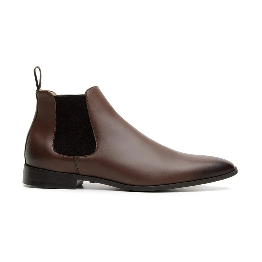 Men's Supportive Shoes 'Sterling' wide-fit (EEE) men's vegan Chelsea by Zette Shoes - cognac Men's Supportive Shoes 'Sterling' wide-fit (EEE) men's vegan Chelsea by Zette Shoes - cognac