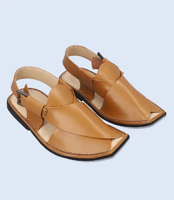 Men's Durable Shoes BM5503-TAN-Men Peshawari Chappal