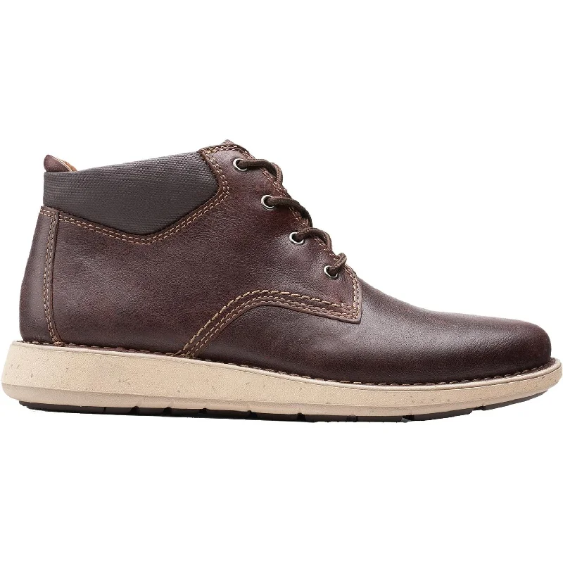 Men's Odor-Resistant Boots Men's Clarks Un Larvik Top 2 Brown Oily Tumbled Leather