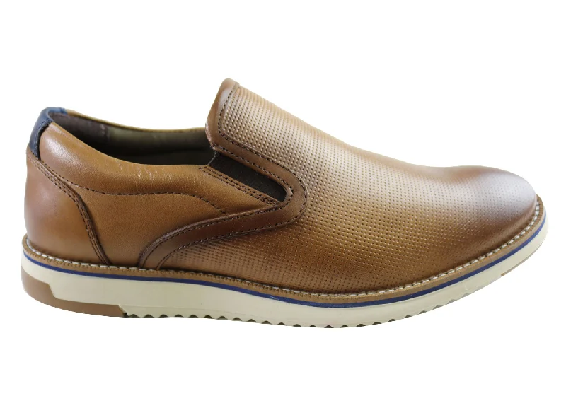 Men's Temperature-Regulating Shoes Ferricelli Lawrence Mens Comfort Leather Slip On Shoes Made In Brazil