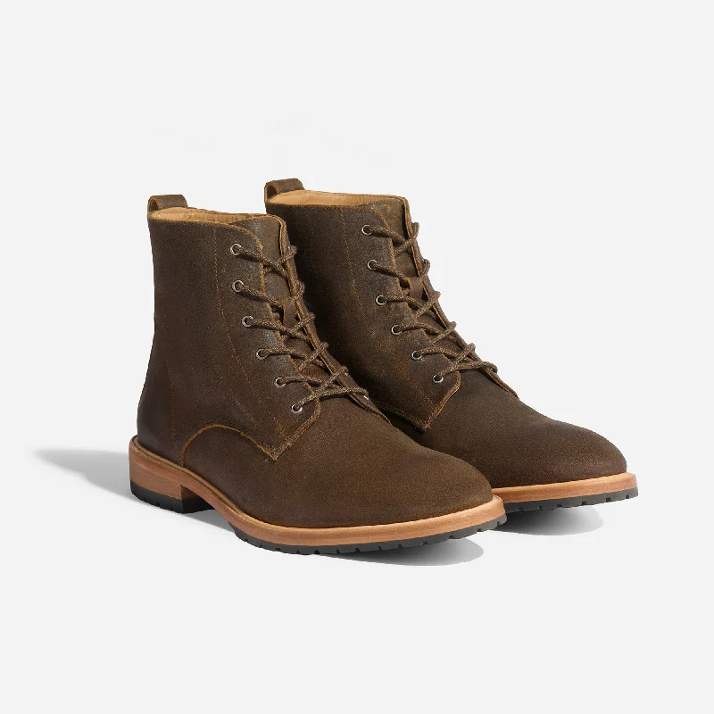 Men's Flexible Shoes Martin All-Weather Boot Waxed Brown