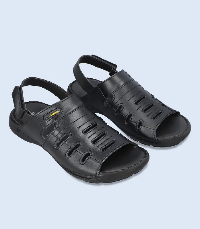 Limited Stock On Premium Leather Shoes BM5861-BLACK-Men Sandal