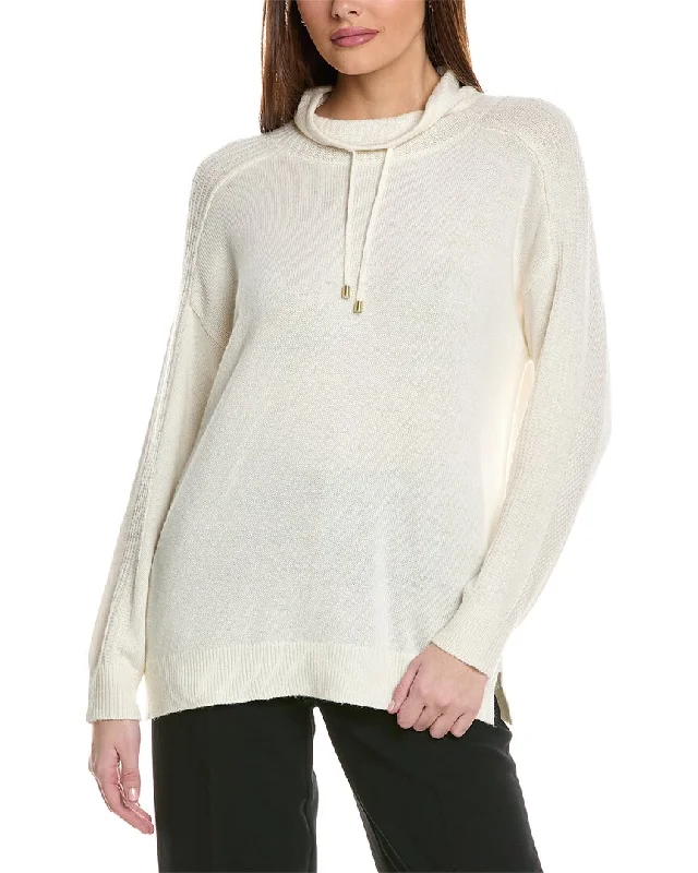 Women's Elegant Evening Outfit Anne Klein Mock Neck Wool & Cashmere-Blend Sweatshirt