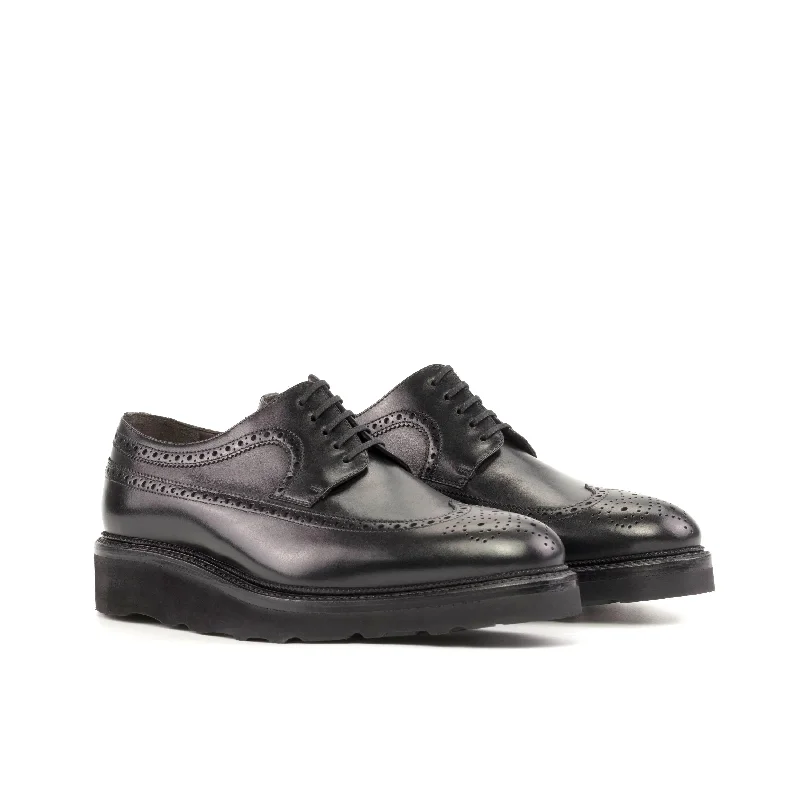Men's Modern Shoes DapperFam Zephyr in Black Men's Italian Leather Longwing Blucher Men's Modern Shoes DapperFam Zephyr in Black Men's Italian Leather Longwing Blucher