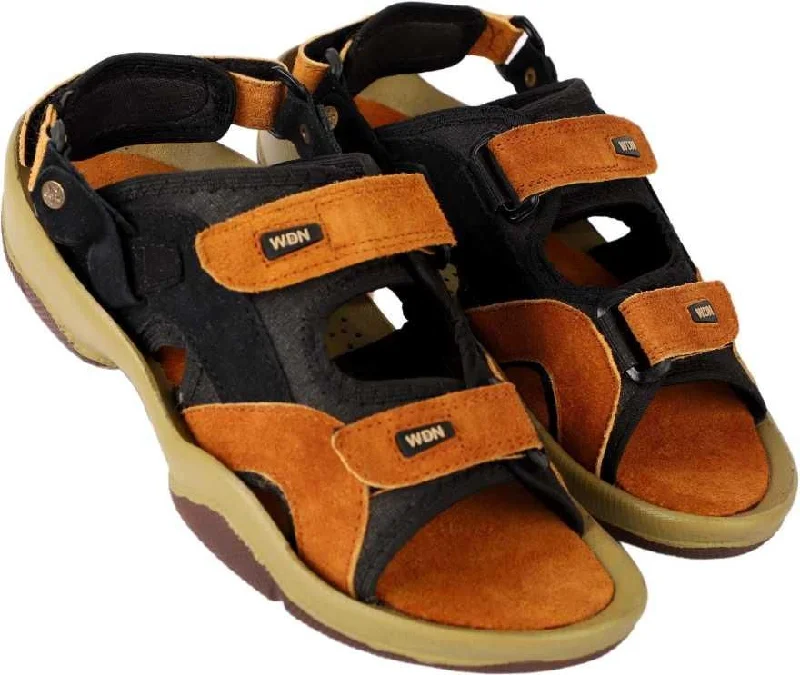 Men's Anti-Slip Shoes Orange Leather Sandals