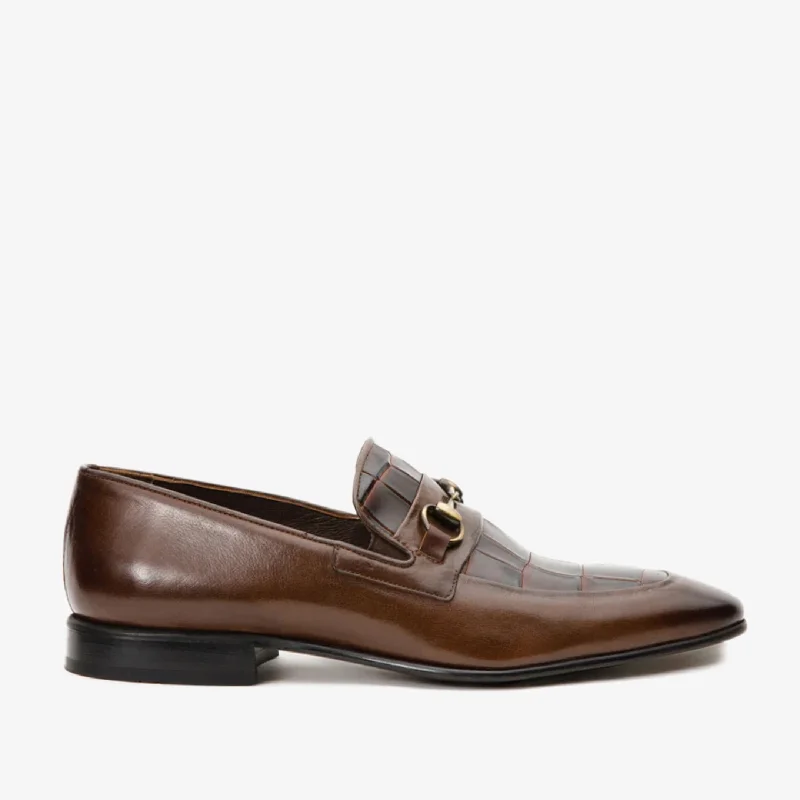 Men's Modern Shoes The Pusan Brown Leather Bit Loafer Men Shoe