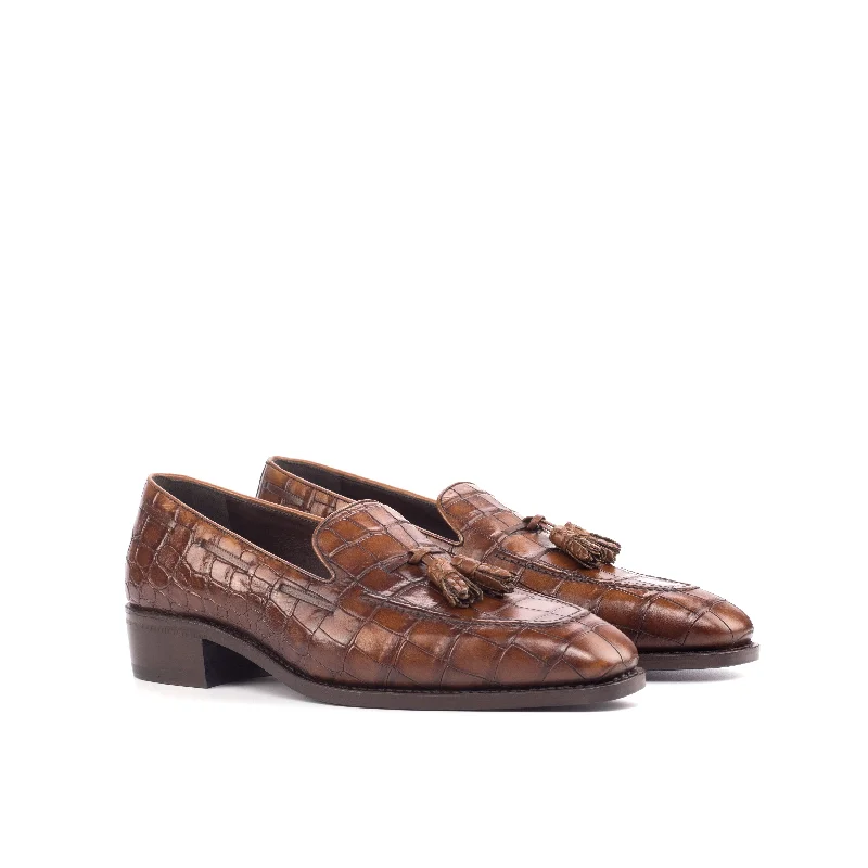 Men's Shock-Absorbing Boots DapperFam Luciano in Dark Brown / Med Brown Men's Embossed Italian Leather Loafer Men's Shock-Absorbing Boots DapperFam Luciano in Dark Brown / Med Brown Men's Embossed Italian Leather Loafer