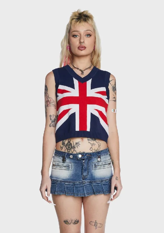 Women's Activewear Garments Union Jack Sweater Vest