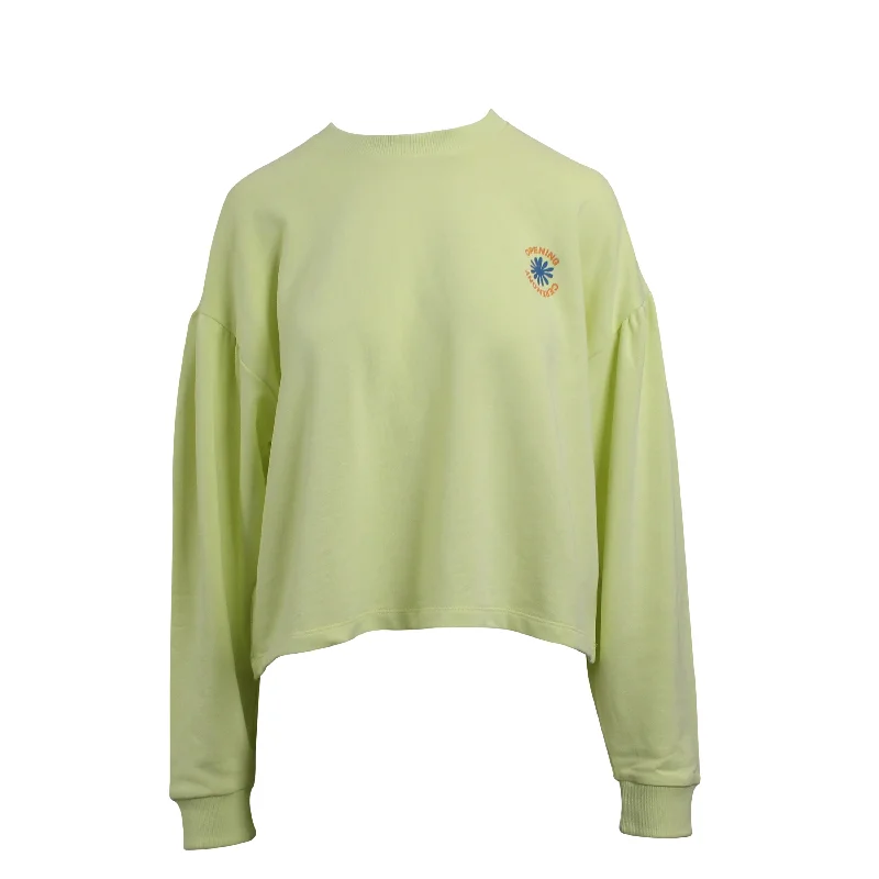 Comfortable Women's Clothes Opening Ceremony Dropped Shoulder Logo Sweatshirt - Yellow