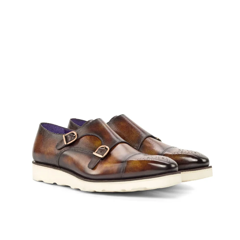 Biggest Shoe Sale Of The Year DapperFam Monaco in Fire Men's Hand-Painted Patina Double Monk Biggest Shoe Sale Of The Year DapperFam Monaco in Fire Men's Hand-Painted Patina Double Monk