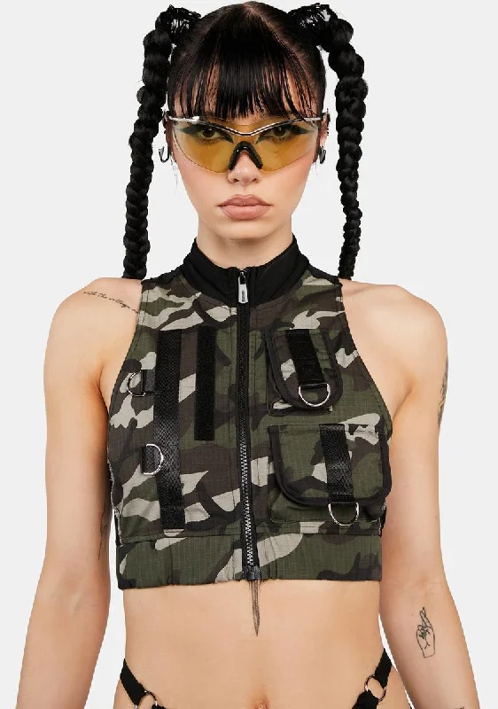 Women's Night-Out Outfit Camo Tactical Vest Top