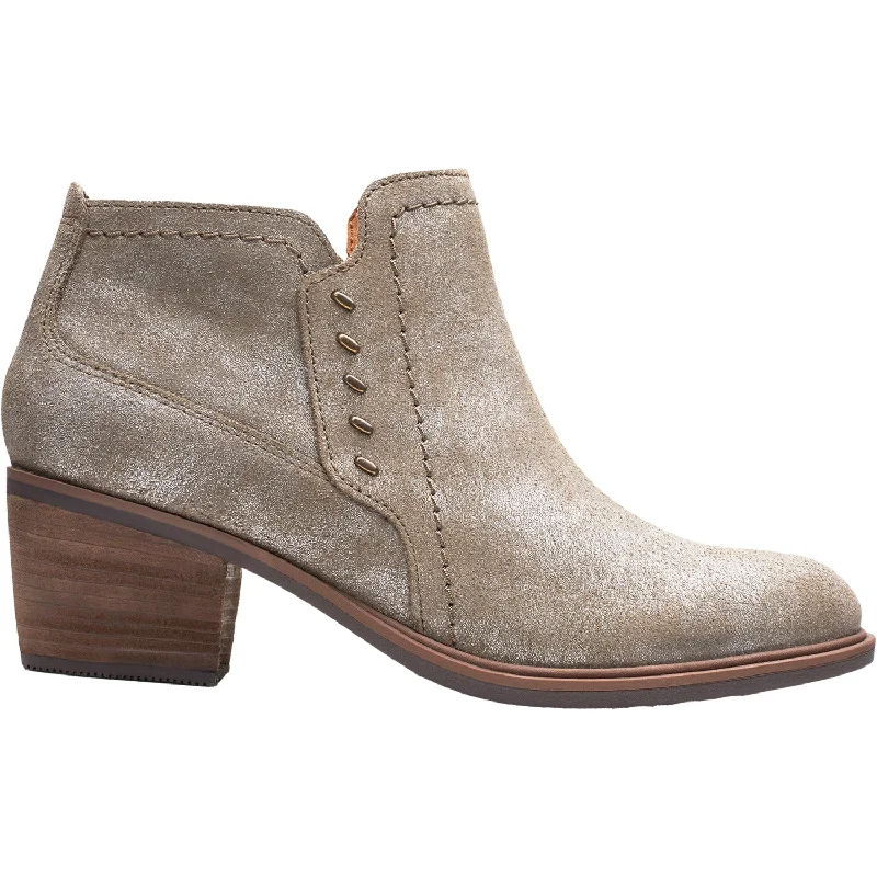 Stylish Shoes For Men Women's Clarks Neva Lo Taupe Metallic Leather