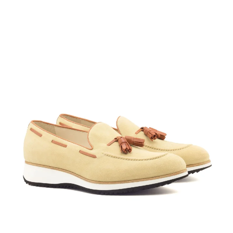 Seasonal Sale On High-Quality Shoes DapperFam Luciano in Sand / Cognac Men's Lux Suede & Italian Leather Loafer Seasonal Sale On High-Quality Shoes DapperFam Luciano in Sand / Cognac Men's Lux Suede & Italian Leather Loafer