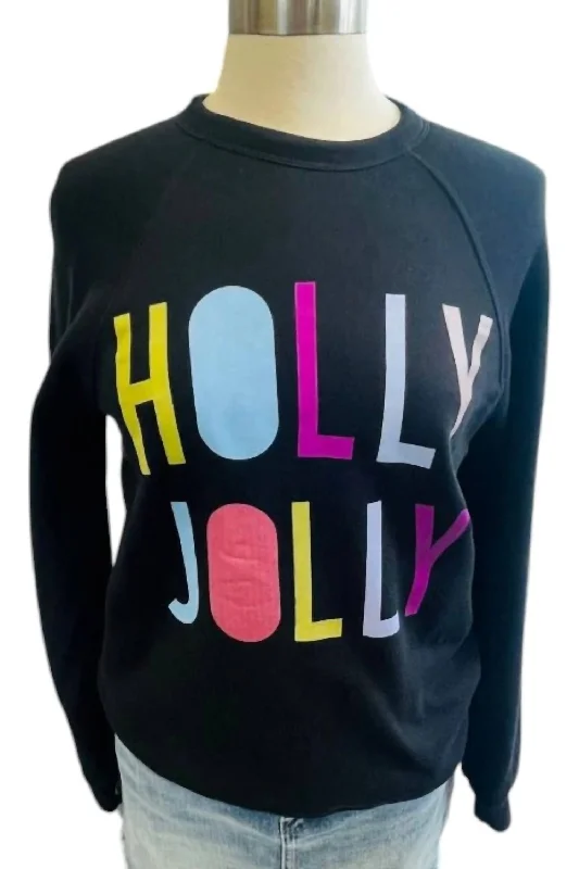 Affordable Women's Garments Holly Jolly Sweatshirt In Black