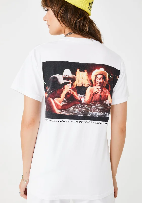 Charming Women's Garments Seinfeld Hot Tub Cowboys Graphic Tee