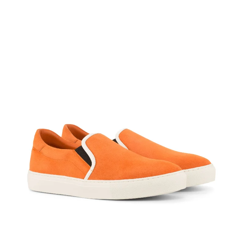 Men's Durable Boots DapperFam Versado in Orange Men's Italian Suede Slip On