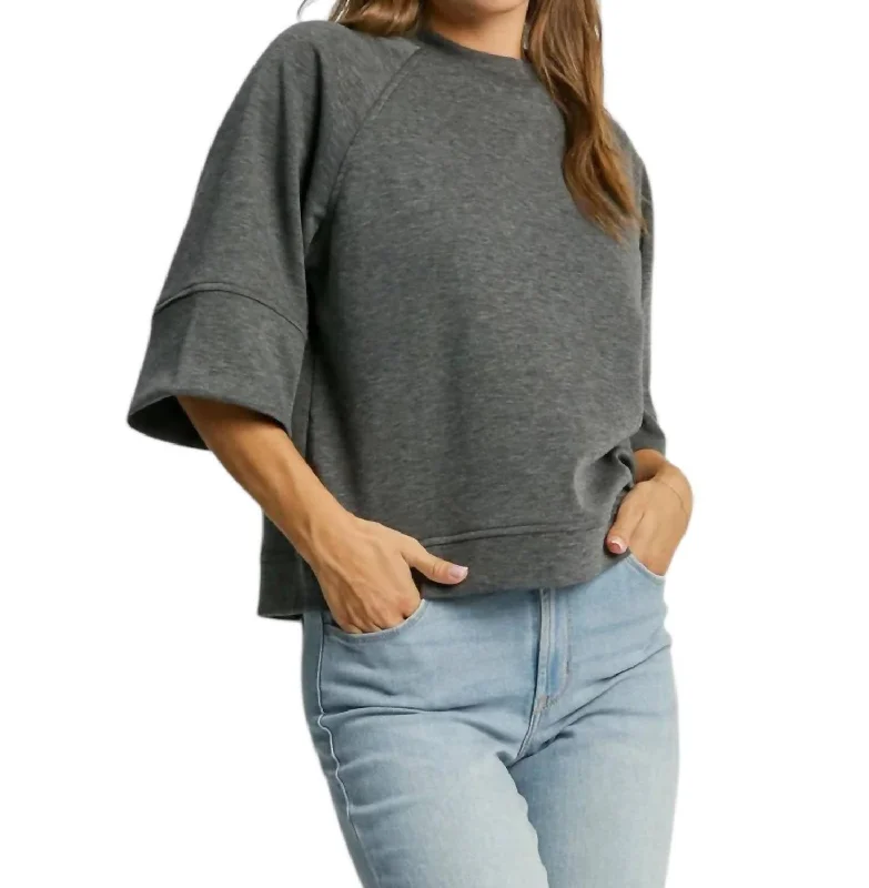 Fashion Forward Tyler Sweatshirt In Charcoal Grey