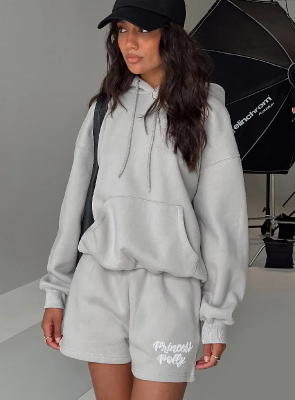 Flash Sale Online Princess Polly Hooded Sweatshirt Puff Text Grey