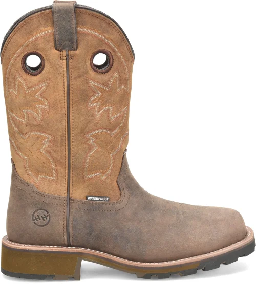 Fashion-Forward Shoes For Men DOUBLE H ABNER DH5353 BRN SQ TOE WATERPROOF ROPER