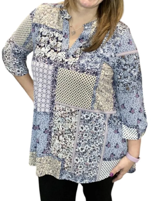 Seasonal Sale Plaid Gabby Tunic Top In Blue Multi