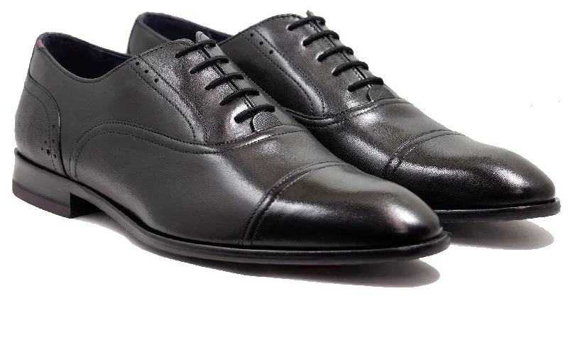 Men's High-Quality Shoes Ted Baker Dress Black Cap-Toe Shoe Circass