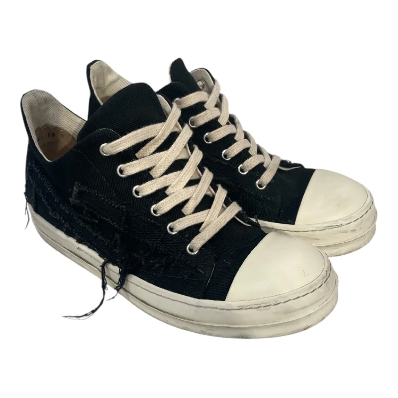 Men's Casual Shoes Rick Owens/Low-Sneakers/EU 39/Cotton/BLK/distressed