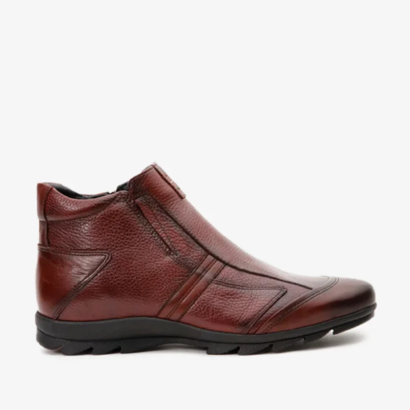 Men's Classic Shoes The Montreal Burgundy Leather Casual Zip-Up Ankle Men Boot