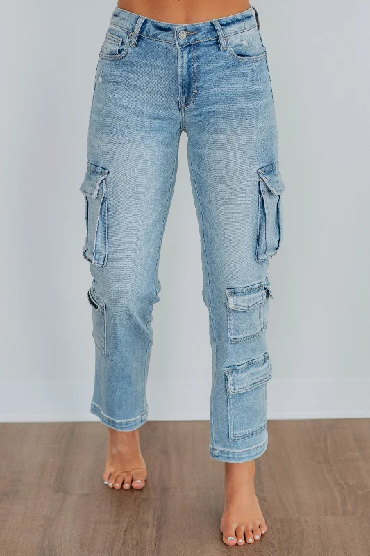 Women Clothes Tracey Hidden Cargo Jeans - Light Wash