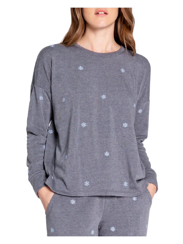 Women's Clothing Boutique Womens Snowflakes Crewneck Sweatshirt