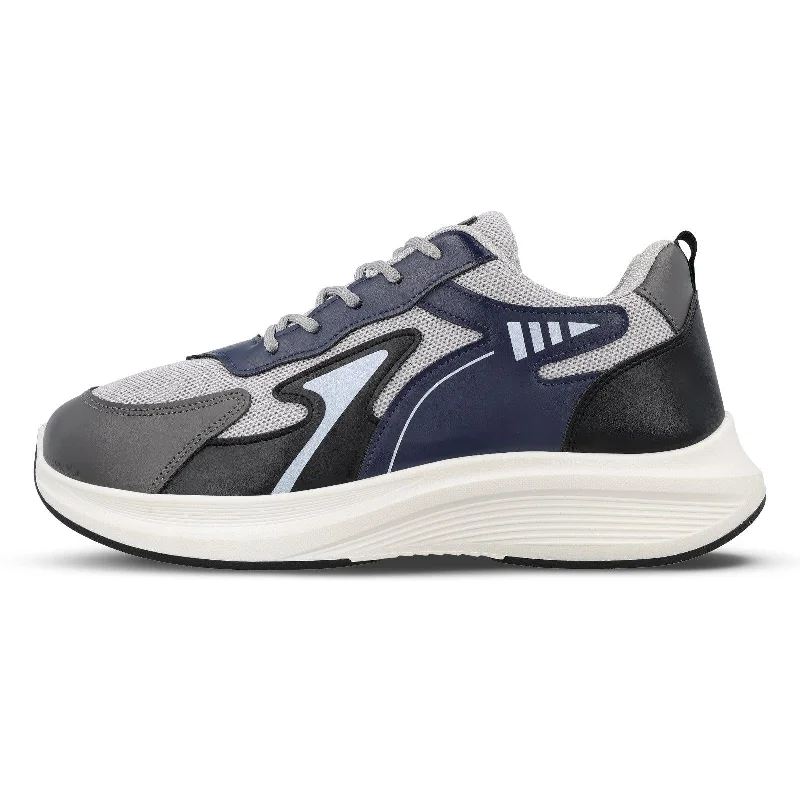 Men's Minimalist Shoes Men's Lace-up Casual Shoes - WS97538 Navy Blue Grey