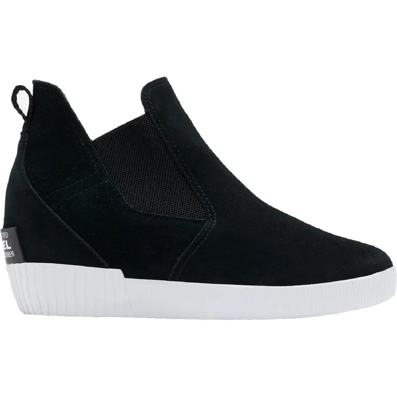 Men's Comfortable Boots Women's Sorel Out 'N About Slip-On Wedge Black Suede