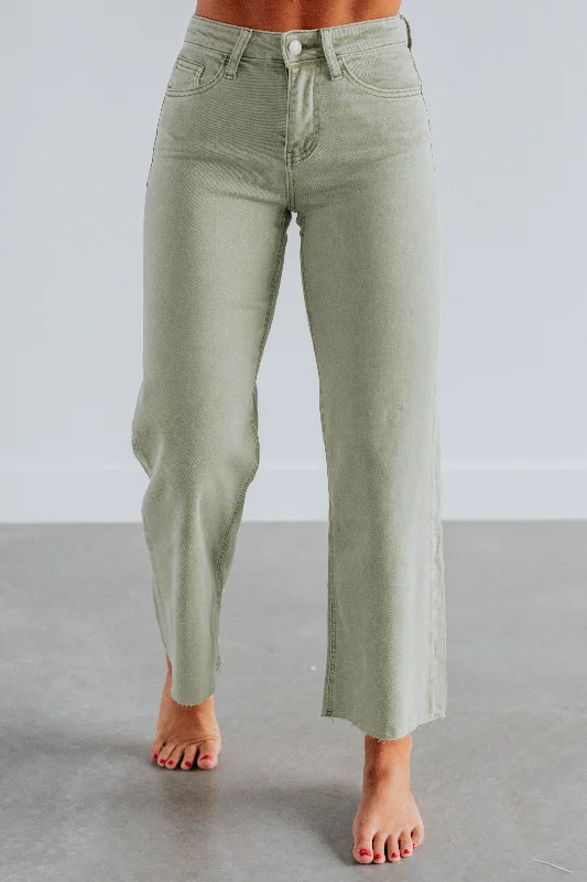 Women's Elegant Apparel Olivia Vervet Jeans - Light Olive