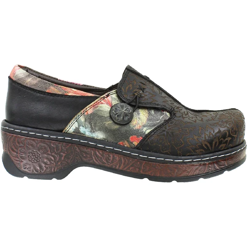 Men's Handcrafted Shoes Women's L'Artiste by Spring Step Flames Black Leather