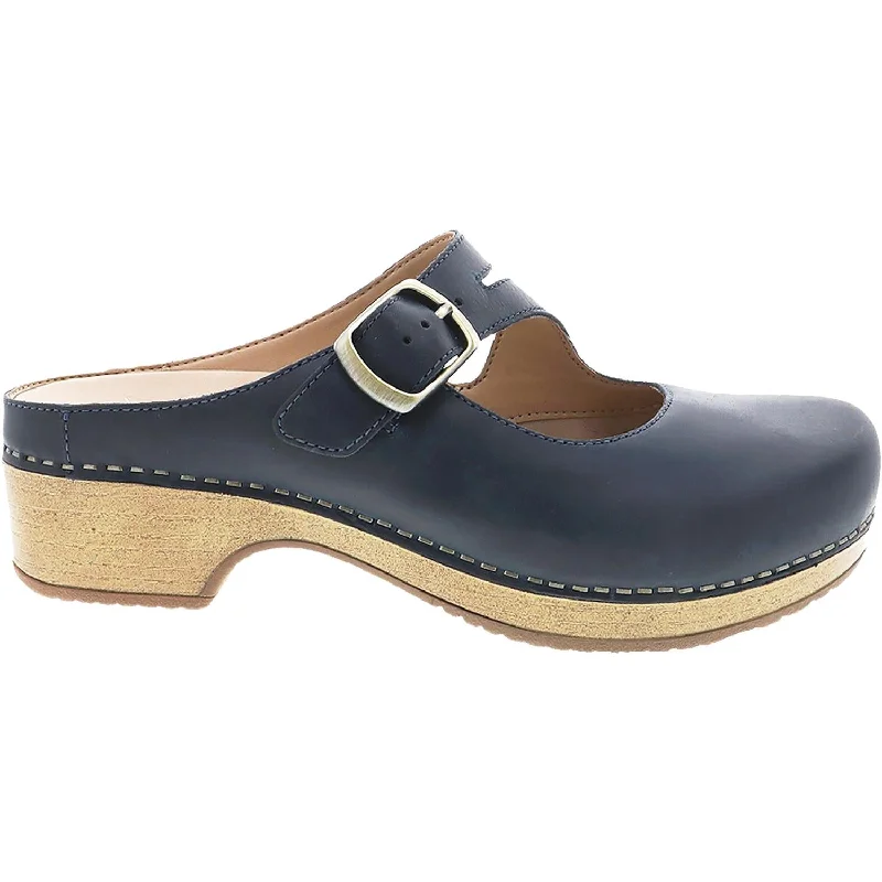 Hot Deals On Casual Shoes Women's Dansko Britney Blue Oiled Pull Up Leather