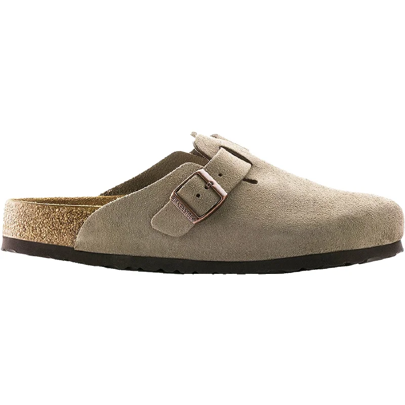 Men's Eco-Friendly Boots Unisex Birkenstock Boston Soft Footbed Taupe Suede