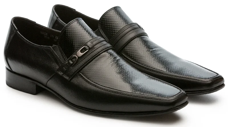Special Promotion On Comfortable Walking Shoes Alfredo Men's Black Leather Sole 354