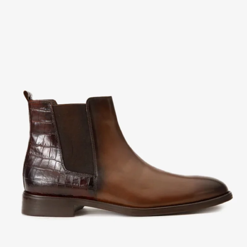 Men's Stylish Shoes The Manby Brown Leather Chelsea Men Boot