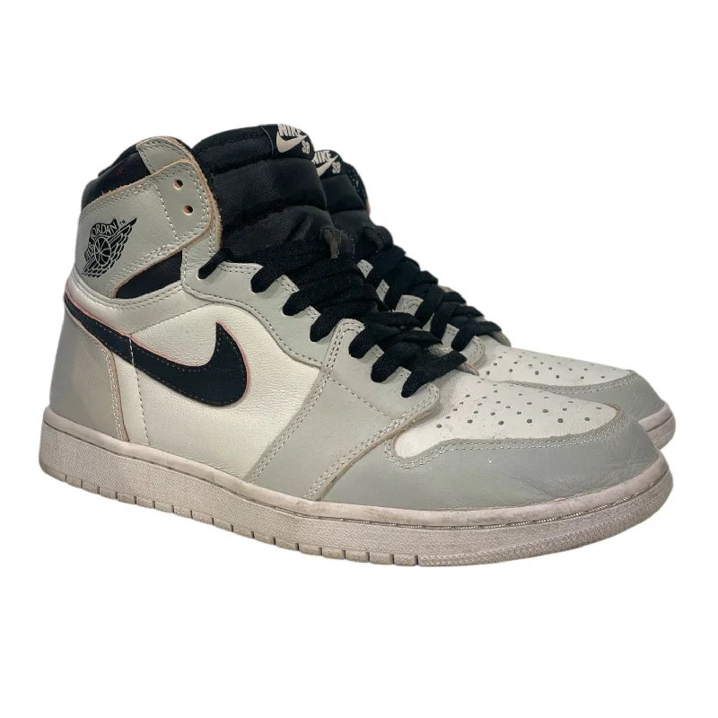 Men's Flexible Shoes NIKE/Hi-Sneakers/US 11/Leather/SLV/Air Jordan 1 NY To Paris