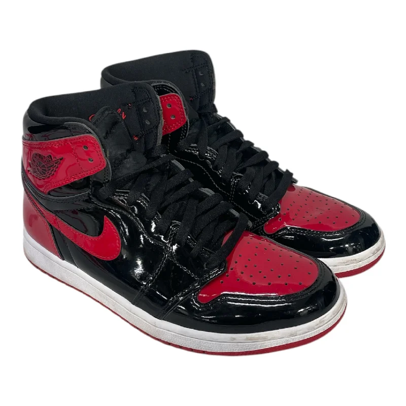 Men's Shock-Absorbing Shoes Jordan/Hi-Sneakers/US 8.5/Leather/RED/JORDAN 1 BRED