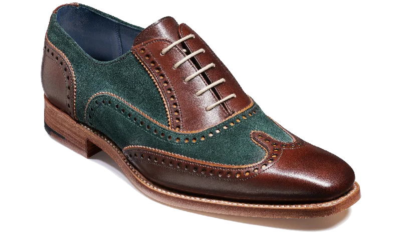 Elegant Shoes For Formal Events Spencer - Walnut Calf / Green Suede