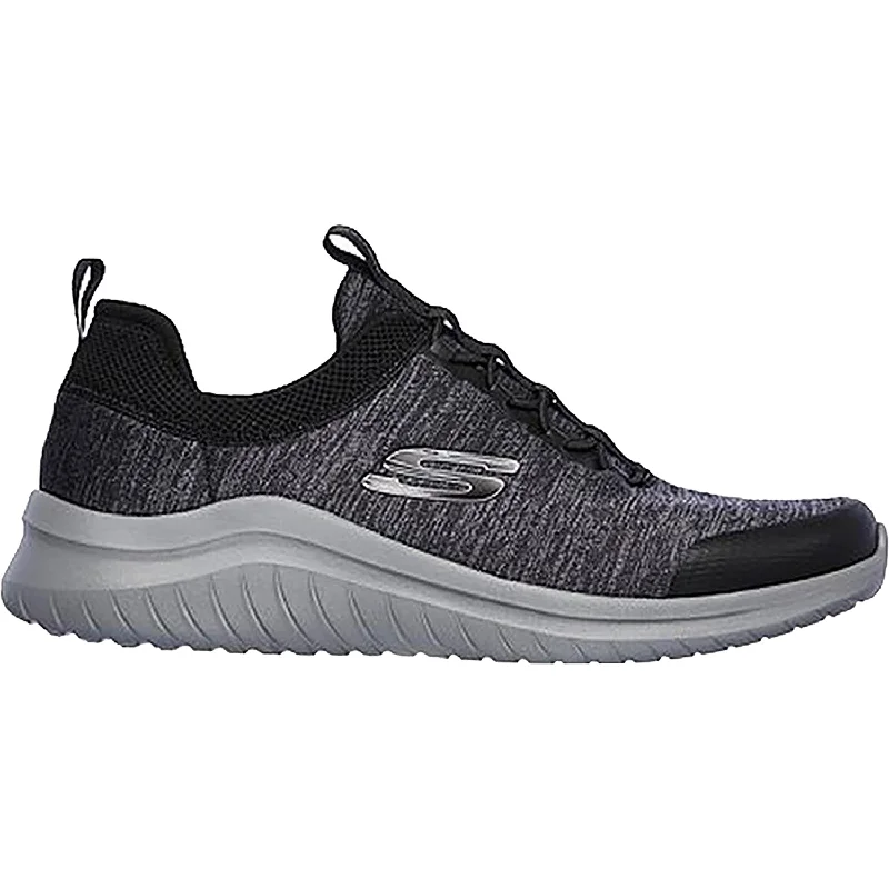 High-Quality Shoes Men's Skechers Ultra Flex 2.0 Fedik Black Knit Fabric