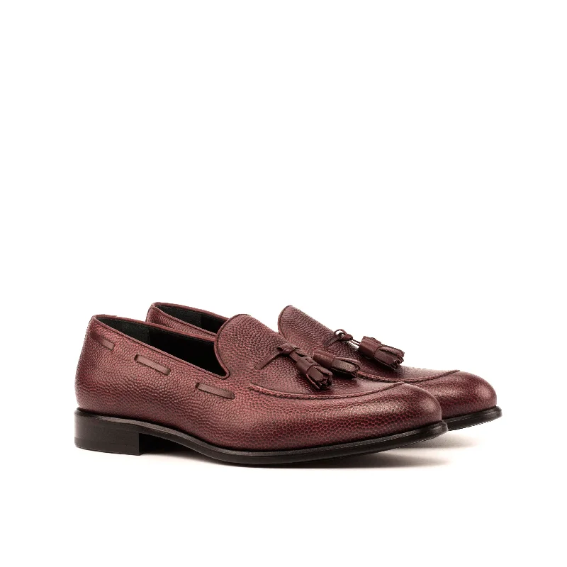 Men's Fashionable Shoes DapperFam Luciano in Burgundy Men's Italian Leather & Italian Pebble Grain Leather Loafer Men's Fashionable Shoes DapperFam Luciano in Burgundy Men's Italian Leather & Italian Pebble Grain Leather Loafer