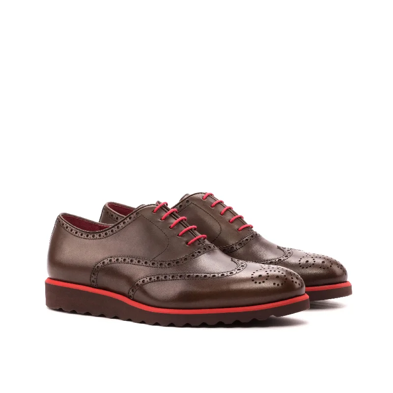 Men's Shock-Absorbing Shoes DapperFam Aeron in Dark Brown Men's Italian Leather Full Brogue Men's Shock-Absorbing Shoes DapperFam Aeron in Dark Brown Men's Italian Leather Full Brogue