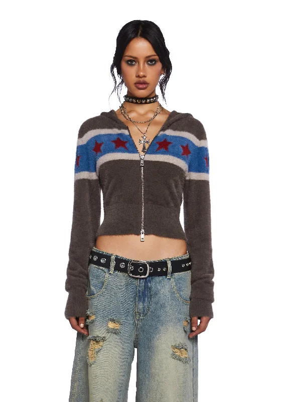 Women's Layered Outfit Let’s Ditch Fuzzy Hoodie