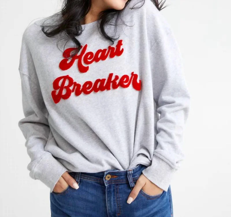 Clearance Sale Heart Breaker Sweatshirt In Grey