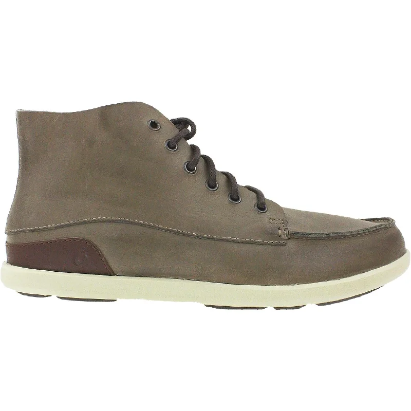 Men's Temperature-Regulating Shoes Men's OluKai Nalukai Boot Husk/Silt Leather