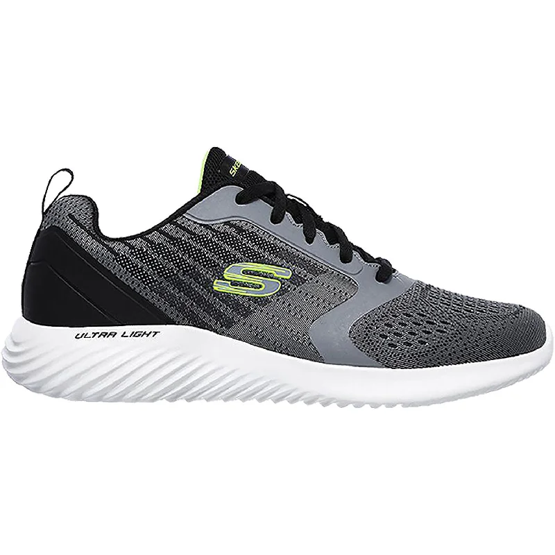 Men's Flexible Shoes Men's Skechers Bounder Verkona Charcoal Knit Fabric