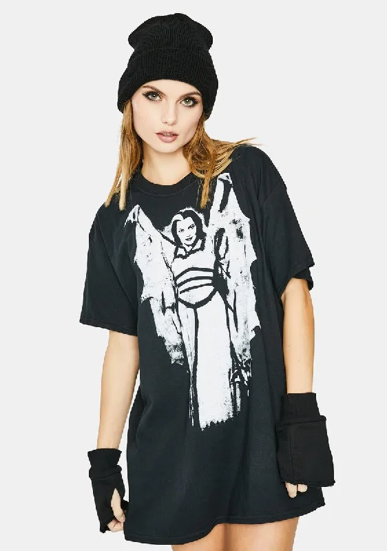 Women's Casual Wear Outfit Lily Munster Wings Graphic Tee