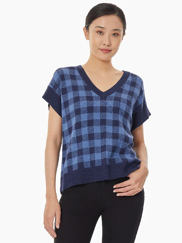 Women's Clothing for Every Season and Trend Gingham Jacquard Knit Sweater Vest