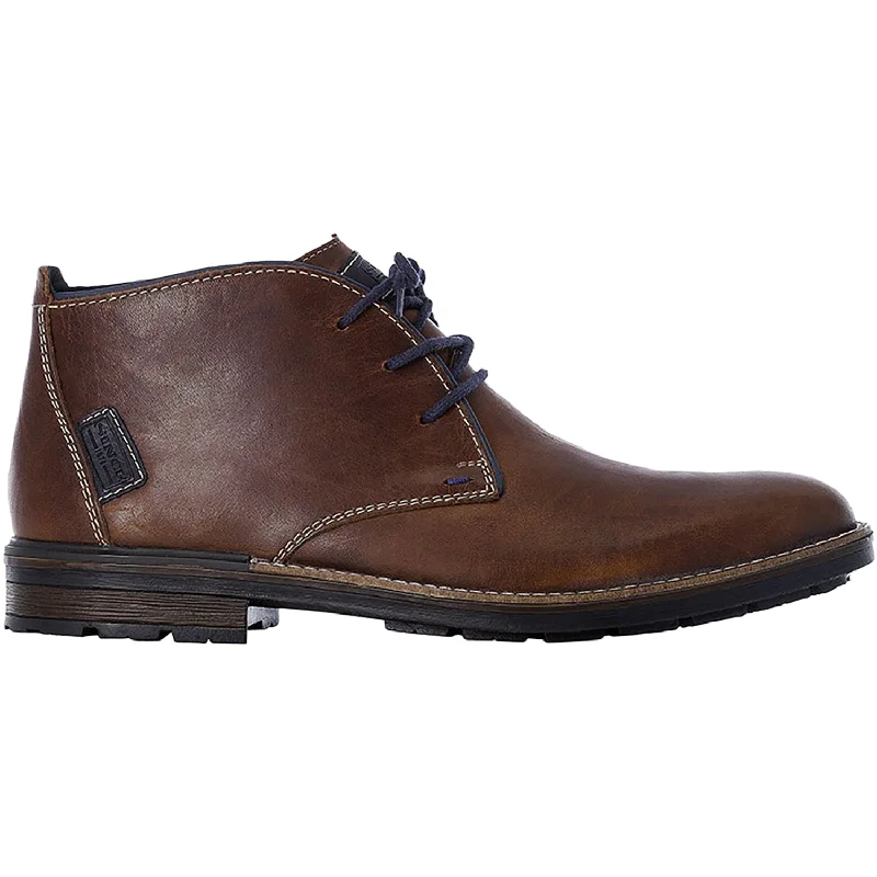 Men's Cozy Boots Men's Rieker F1310-24 Johnny Amaretto/Navy Leather